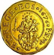 Italy 2-1/2 Doppie Madonna and Child. Genoa 1676 ILM KM# 152 ET REGE EOS 1676 coin reverse Italy 2-1/2 Doppie Madonna and Child. Genoa 1676 ILM KM# 152 ET REGE EOS 1676 coin reverse