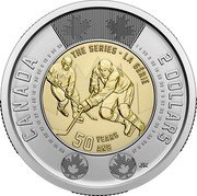 Canada 2 Dollars (Summit Series) CANADA 2 DOLLARS THE SERIE LA SÉRIE 50 YEARS ANS HS 15 18 28 21 10 27 14 22 19 11 36 20 8 12 6 24 29 1 4 26 5 35 16 25 32 2 3 37 23 17 38 7 33 34 9 JF JK coin reverse