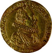 Italy 2 Doppie Federico Landi ND (1622) G KM# 22 D: FEDERICVS: LAND: S: R: I: AC: VALL. :G coin obverse Italy 2 Doppie Federico Landi ND (1622) G KM# 22 D: FEDERICVS: LAND: S: R: I: AC: VALL. :G coin obverse