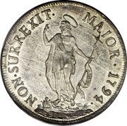 Italy 2 Lira Genoa Coinage 1794 KM# 244 NON SURREXIT MAJOR 1793 coin reverse Italy 2 Lira Genoa Coinage 1794 KM# 244 NON SURREXIT MAJOR 1793 coin reverse