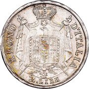 Italy 2 Lire Napoleon I 1811 V C# 9.3 REGNO D’ ITALIA 2 LIRE coin reverse