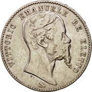 Italy 2 Lira Vittorio Emanuele II 1860 R F//FIRENZE KM# 12 VITTORIO EMANUELE RE ELETTO P. coin obverse Italy 2 Lira Vittorio Emanuele II 1860 R F//FIRENZE KM# 12 VITTORIO EMANUELE RE ELETTO P. coin obverse