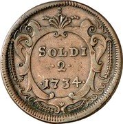 Italy 2 Soldo Carlo VI. Gorizia 1734 KM# 3 SOLDI 2 1734 coin reverse Italy 2 Soldo Carlo VI. Gorizia 1734 KM# 3 SOLDI 2 1734 coin reverse