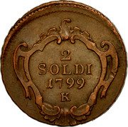 Italy 2 Soldo Francesco II. Gorizia 1799 K KM# 42 2 SOLDI 1799 K coin reverse Italy 2 Soldo Francesco II. Gorizia 1799 K KM# 42 2 SOLDI 1799 K coin reverse