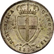Italy 2 Soldo Genoa Coinage 1814 KM# 282.1 RESPUBLICA GENUENSIS 1814 coin obverse Italy 2 Soldo Genoa Coinage 1814 KM# 282.1 RESPUBLICA GENUENSIS 1814 coin obverse