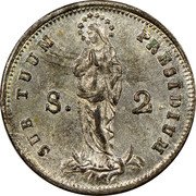 Italy 2 Soldo Genoa Coinage 1814 KM# 282.1 SUB TUUM PRESIDIUM S. 2 coin reverse Italy 2 Soldo Genoa Coinage 1814 KM# 282.1 SUB TUUM PRESIDIUM S. 2 coin reverse