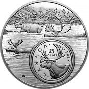 Canada 25 Cents The Caribou 2022  Proof CANADA 2022 25 CENTS H PG coin reverse