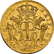 Italy 25 Lire Madonna and Child. Genoa 1758 KM# 226 DUX ET GUB REIP GENU coin obverse Italy 25 Lire Madonna and Child. Genoa 1758 KM# 226 DUX ET GUB REIP GENU coin obverse