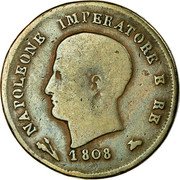 Italy 3 Centesimi Napoleon I 1808 B C# 2.1 NAPOLEONE IMPERATORE E RE 1808 coin obverse Italy 3 Centesimi Napoleon I 1808 B C# 2.1 NAPOLEONE IMPERATORE E RE 1808 coin obverse
