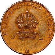Italy 3 Centesimi Francesco II 1822 M C# 2.2 REGNO LOMBARDO VENETO M coin obverse Italy 3 Centesimi Francesco II 1822 M C# 2.2 REGNO LOMBARDO VENETO M coin obverse