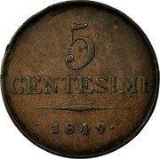 Italy 3 Centesimi Franz Joseph I 1849 M C# 26 3 CENTESIMI 1852 coin reverse