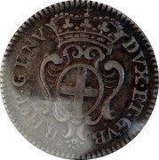 Italy 30 Denari Genoa Coinage 1671 KM# 143 DVX ET GVB REIP GENV coin obverse Italy 30 Denari Genoa Coinage 1671 KM# 143 DVX ET GVB REIP GENV coin obverse