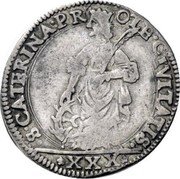 Italy 30 Soldi Scipione Gonzaga 1610 KM# 30 S CATERINA PR OTE CIVITATIS XXX coin reverse Italy 30 Soldi Scipione Gonzaga 1610 KM# 30 S CATERINA PR OTE CIVITATIS XXX coin reverse