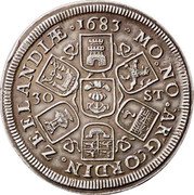 Netherlands 30 Stuivers Piedfort. Double Weight 1683 ♜ KM# P17 MO NO ARG ORDIN ZEELANDIÆ 1683 30 ST coin reverse