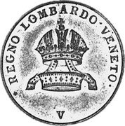 Italy 5 Centesimi Lombardy Venetia 1834 V C# 3.3 REGNO LOMBARDO VENETO V coin obverse Italy 5 Centesimi Lombardy Venetia 1834 V C# 3.3 REGNO LOMBARDO VENETO V coin obverse