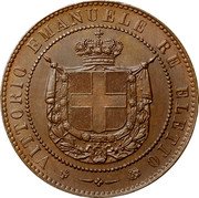Italy 5 Centesimi Vittorio Emanuele II 1859 KM# 6 VITTORIO EMANUELE RE ELETTO coin obverse Italy 5 Centesimi Vittorio Emanuele II 1859 KM# 6 VITTORIO EMANUELE RE ELETTO coin obverse