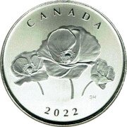 Canada 5 Dollars Remembrance Day. Poppies 2022 Specimen Finish CANADA SH 2022 coin reverse Canada 5 Dollars Remembrance Day. Poppies 2022 Specimen Finish CANADA SH 2022 coin reverse