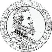 Italy 5 Doppie Federico Landi (1622) OG//NG MDCXXII KM# 24 D. FED. LAN. S. R. I. AC. VALL. TARI. PRIN. IV. ET. C O . G coin obverse Italy 5 Doppie Federico Landi (1622) OG//NG MDCXXII KM# 24 D. FED. LAN. S. R. I. AC. VALL. TARI. PRIN. IV. ET. C O . G coin obverse