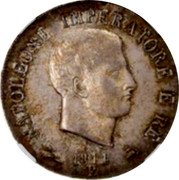 Italy 5 Lire Napoleon I 1811 B KM# 10.9 NAPOLEONE IMPERATORE E RE 1811 B coin obverse