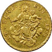 Italy 50 Lira Madonna and Child. Genoa 1758 KM# 227 ET REGE EOS 1758 coin reverse Italy 50 Lira Madonna and Child. Genoa 1758 KM# 227 ET REGE EOS 1758 coin reverse