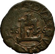 Italy 8 Denari Conrado II 1626 KM# 42.2 DVX GVB REIP GENV 16 26 coin obverse Italy 8 Denari Conrado II 1626 KM# 42.2 DVX GVB REIP GENV 16 26 coin obverse