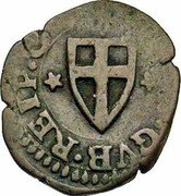 Italy 8 Denari Genoa Coinage 1654 KM# 115 DVX GVB REIP GENV coin obverse Italy 8 Denari Genoa Coinage 1654 KM# 115 DVX GVB REIP GENV coin obverse
