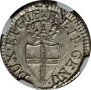 Italy 8 Denari Madonna and Child. Genoa 1796 KM# 236 DUX ET GUB REIP GENU coin obverse Italy 8 Denari Madonna and Child. Genoa 1796 KM# 236 DUX ET GUB REIP GENU coin obverse