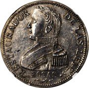Argentina 8 Escudos (General Rosas Trial) RESTAURADOR DE LAS LEYES ROSAS coin obverse Argentina 8 Escudos (General Rosas Trial) RESTAURADOR DE LAS LEYES ROSAS coin obverse