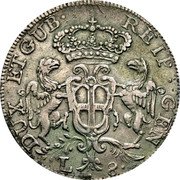 Italy 8 Lire Genoa Coinage 1792 KM# A249 DUX ET GUB REIP GENU L. 8 coin obverse Italy 8 Lire Genoa Coinage 1792 KM# A249 DUX ET GUB REIP GENU L. 8 coin obverse