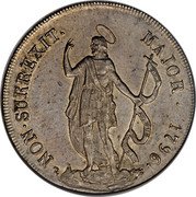 Italy 8 Lira Genoa Coinage 1796 KM# 249 NON SURREXIT MAJOR 1797 coin reverse Italy 8 Lira Genoa Coinage 1796 KM# 249 NON SURREXIT MAJOR 1797 coin reverse
