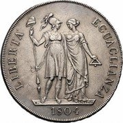 Italy 8 Lira Genoa Coinage 1804 R VII KM# 266.2 LIBERTA' EGUAGLIANZA 1804 coin reverse Italy 8 Lira Genoa Coinage 1804 R VII KM# 266.2 LIBERTA' EGUAGLIANZA 1804 coin reverse