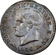 Italy Centesimo Napoleon I 1810 V C# 1.3 NAPOLEONE IMPERATORE E RE 1810 coin obverse Italy Centesimo Napoleon I 1810 V C# 1.3 NAPOLEONE IMPERATORE E RE 1810 coin obverse