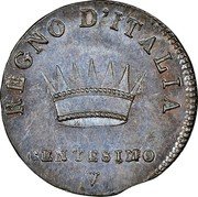 Italy Centesimo Napoleon I 1810 V C# 1.3 REGNO D’ ITALIA CENTESIMO V coin reverse Italy Centesimo Napoleon I 1810 V C# 1.3 REGNO D’ ITALIA CENTESIMO V coin reverse