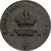 Italy Centesimo Francesco II 1822 V C# 1.3 REGNO LOMBARDO VENETO V coin obverse Italy Centesimo Francesco II 1822 V C# 1.3 REGNO LOMBARDO VENETO V coin obverse
