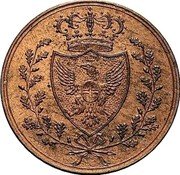 Italy Centesimo Vittorio Emanuele II 1826 KM# 1 coin reverse Italy Centesimo Vittorio Emanuele II 1826 KM# 1 coin reverse
