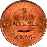Italy Centesimo Ferdinand I 1846 V C# 12.2 1 CENTESIMO 1846 coin reverse Italy Centesimo Ferdinand I 1846 V C# 12.2 1 CENTESIMO 1846 coin reverse
