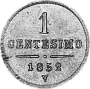 Italy Centesimo Franz Joseph I 1852 V C# 29.2 1 CENTESIMO 1852 V coin reverse Italy Centesimo Franz Joseph I 1852 V C# 29.2 1 CENTESIMO 1852 V coin reverse