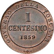 Italy 1 Centesimo Vittorio Emanuele II 1859 KM# 4 GOVERNO DELLA TOSCANA 1 CENTESIMO 1859 coin reverse Italy 1 Centesimo Vittorio Emanuele II 1859 KM# 4 GOVERNO DELLA TOSCANA 1 CENTESIMO 1859 coin reverse