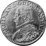Italy Doppia KM# 27 Casale/ Duchy Trade Coinage FERDIN. D. G. DVX. MANTVÆ. VI. coin obverse Italy Doppia KM# 27 Casale/ Duchy Trade Coinage FERDIN. D. G. DVX. MANTVÆ. VI. coin obverse