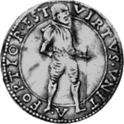 Italy Ducato Carlo Tizzone ND KM# 78 VIRTVS VNIT A FORTIOR EST coin obverse Italy Ducato Carlo Tizzone ND KM# 78 VIRTVS VNIT A FORTIOR EST coin obverse