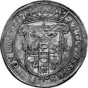 Italy Ducatone 1628 KM# 71 Corregio/ Principality Standard Coinage ANTIQVISS FAM INSIGNIA 1628 coin reverse Italy Ducatone 1628 KM# 71 Corregio/ Principality Standard Coinage ANTIQVISS FAM INSIGNIA 1628 coin reverse