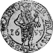 Italy Fiorino Ferdinand I Gonzaga 1655 KM# 61 FERDINAN D G S R I E CASTI P coin obverse Italy Fiorino Ferdinand I Gonzaga 1655 KM# 61 FERDINAN D G S R I E CASTI P coin obverse