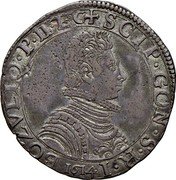 Italy Lira Bozzolo Coinage 1614 KM# 49 SCIP GON S R I BOZVLIQP II TEC 1614 coin obverse Italy Lira Bozzolo Coinage 1614 KM# 49 SCIP GON S R I BOZVLIQP II TEC 1614 coin obverse