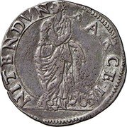 Italy Lira Bozzolo Coinage 1614 KM# 49 NITENDVN ARCE IN coin reverse Italy Lira Bozzolo Coinage 1614 KM# 49 NITENDVN ARCE IN coin reverse