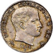 Italy 1 Lira Napoleon I 1812 V C# 8.3 NAPOLEONE IMPERATORE E RE 1812 V coin obverse