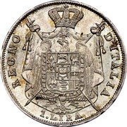 Italy 1 Lira Napoleon I 1812 V C# 8.3 REGNO D’ ITALIA 1 LIRA coin reverse
