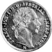Italy Lira Franz Joseph I 1853 M C# 37.2 FRANC IOS I D G AVSTRIAE IMPERATOR coin obverse Italy Lira Franz Joseph I 1853 M C# 37.2 FRANC IOS I D G AVSTRIAE IMPERATOR coin obverse