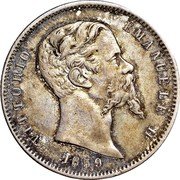 Italy Lira Vittorio Emanuele II 1859 R F//B KM# 8 VITTORIO EMANUELE II 1859 R F coin obverse Italy Lira Vittorio Emanuele II 1859 R F//B KM# 8 VITTORIO EMANUELE II 1859 R F coin obverse