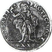 Italy Lira Federico Landi ND KM# 12 .S: IO: BAPTI S PROTEC: NOST. .X X. coin reverse Italy Lira Federico Landi ND KM# 12 .S: IO: BAPTI S PROTEC: NOST. .X X. coin reverse