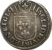 Italy Luigino Ferdinando II 1660 KM# 8 SOLIDIOVIRT HON ETGLO 16 60 coin reverse Italy Luigino Ferdinando II 1660 KM# 8 SOLIDIOVIRT HON ETGLO 16 60 coin reverse